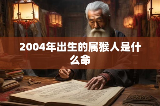 2004年出生的属猴人是什么命
