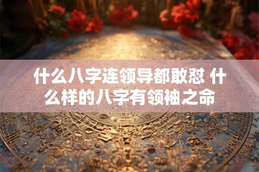 什么八字连领导都敢怼 什么样的八字有领袖之命