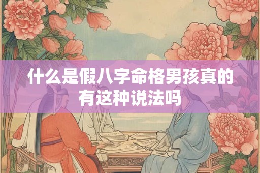 什么是假八字命格男孩真的有这种说法吗