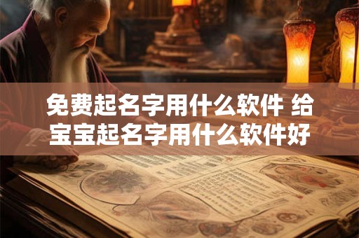 免费起名字用什么软件 给宝宝起名字用什么软件好