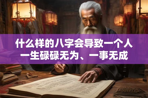 什么样的八字会导致一个人一生碌碌无为、一事无成