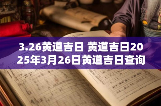 3.26黄道吉日 黄道吉日2025年3月26日黄道吉日查询