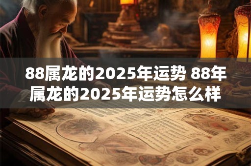 88属龙的2025年运势 88年属龙的2025年运势怎么样 88属龙的2025年运势 88年属龙的2025年运势怎么样