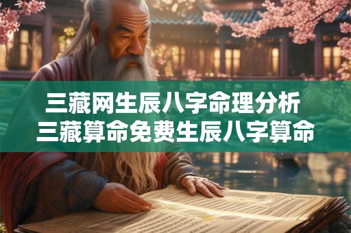 三藏网生辰八字命理分析 三藏算命免费生辰八字算命详解