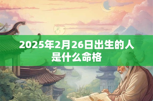 2025年2月26日出生的人是什么命格