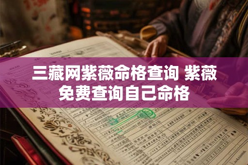 三藏网紫薇命格查询 紫薇免费查询自己命格