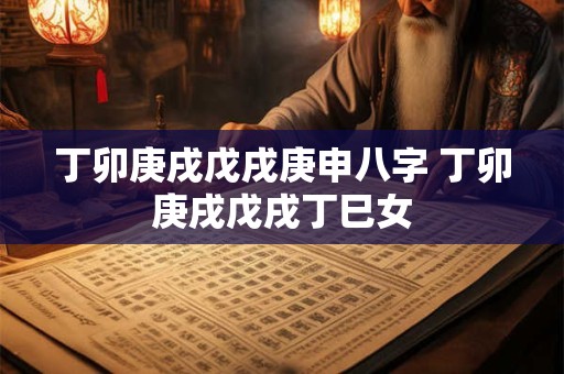 丁卯庚戌戊戌庚申八字 丁卯庚戌戊戌丁巳女