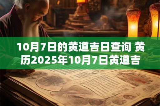 10月7日的黄道吉日查询 黄历2025年10月7日黄道吉日查询