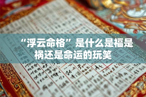 “浮云命格”是什么是福是祸还是命运的玩笑