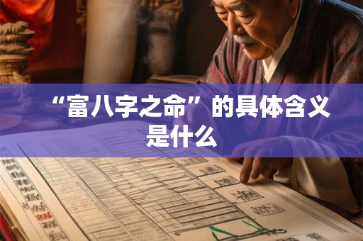 “富八字之命”的具体含义是什么
