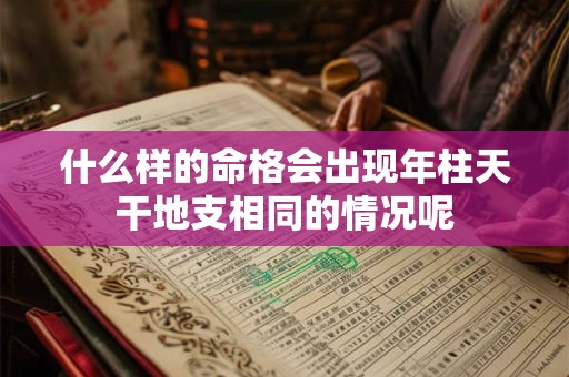 什么样的命格会出现年柱天干地支相同的情况呢