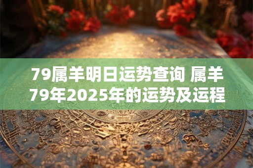 79属羊明日运势查询 属羊79年2025年的运势及运程
