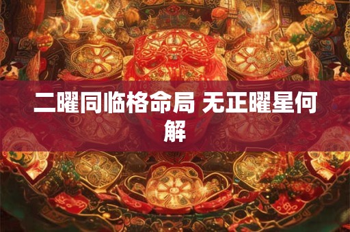 二曜同临格命局 无正曜星何解