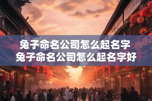 兔子命名公司怎么起名字 兔子命名公司怎么起名字好听