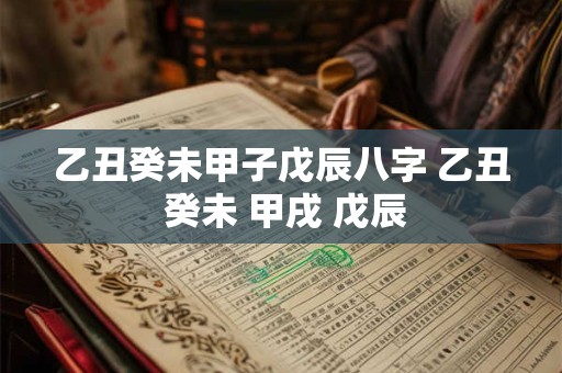 乙丑癸未甲子戊辰八字 乙丑 癸未 甲戌 戊辰