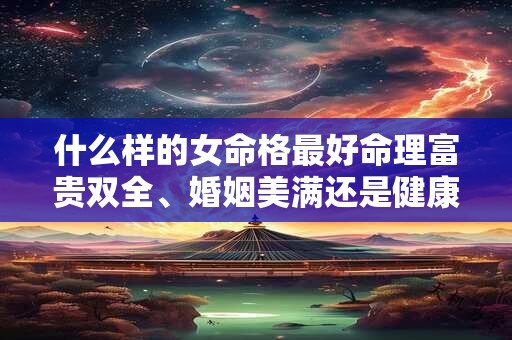 什么样的女命格最好命理富贵双全、婚姻美满还是健康长寿