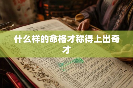 什么样的命格才称得上出奇才