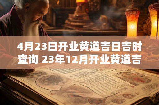 4月23日开业黄道吉日吉时查询 23年12月开业黄道吉日