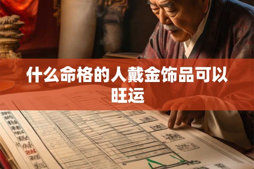 什么命格的人戴金饰品可以旺运