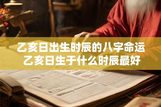 乙亥日出生时辰的八字命运 乙亥日生于什么时辰最好 乙亥日出生时辰的八字命运 乙亥日生于什么时辰最好