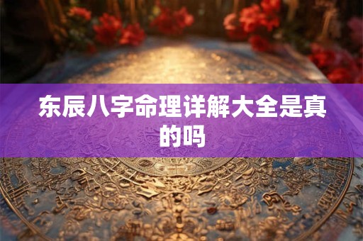 东辰八字命理详解大全是真的吗