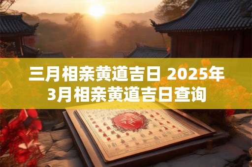 三月相亲黄道吉日 2026年3月相亲黄道吉日查询