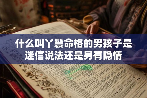 什么叫丫鬟命格的男孩子是迷信说法还是另有隐情