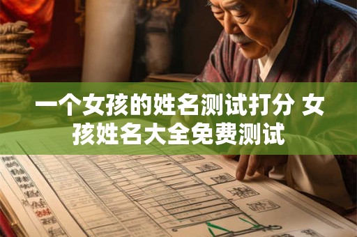 一个女孩的姓名测试打分 女孩姓名大全免费测试