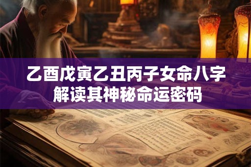 乙酉戊寅乙丑丙子女命八字 解读其神秘命运密码