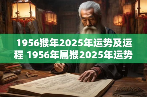 1956猴年2025年运势及运程 1956年属猴2025年运势及运程每月运程