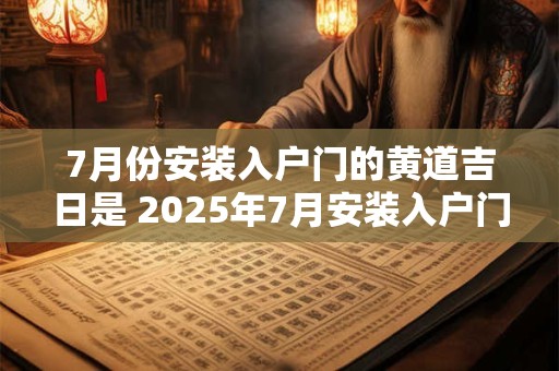 7月份安装入户门的黄道吉日是 2025年7月安装入户门的黄道吉日