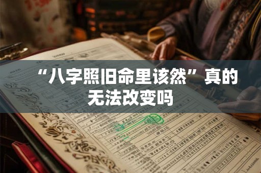 “八字照旧命里该然”真的无法改变吗 “八字照旧命里该然”真的无法改变吗