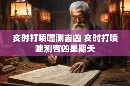 亥时打喷嚏测吉凶 亥时打喷嚏测吉凶星期天