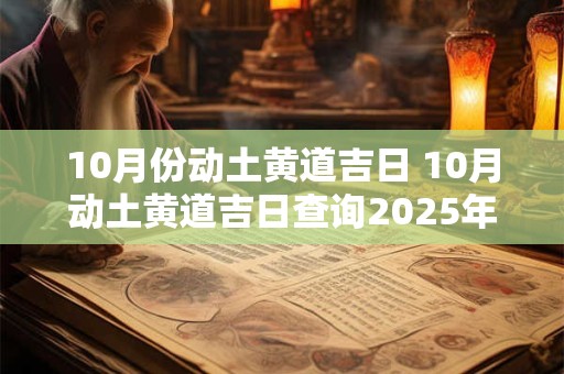 10月份动土黄道吉日 10月动土黄道吉日查询2025年
