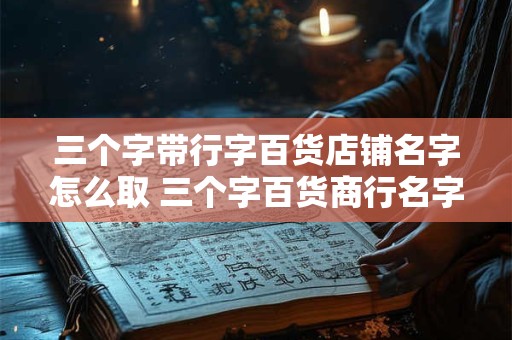 三个字带行字百货店铺名字怎么取 三个字百货商行名字大全