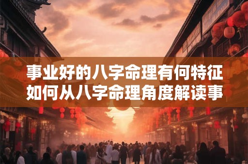 事业好的八字命理有何特征如何从八字命理角度解读事业成功的关键因素