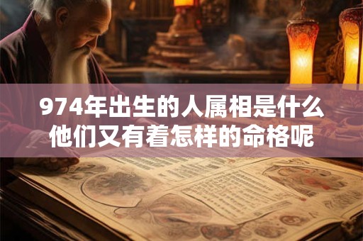 974年出生的人属相是什么他们又有着怎样的命格呢