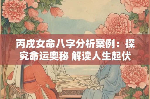 丙戌女命八字分析案例：探究命运奥秘 解读人生起伏