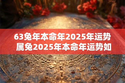 63兔年本命年2025年运势 属兔2025年本命年运势如何