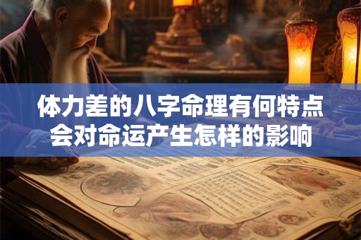 体力差的八字命理有何特点会对命运产生怎样的影响