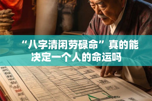“八字清闲劳碌命”真的能决定一个人的命运吗 “八字清闲劳碌命”真的能决定一个人的命运吗