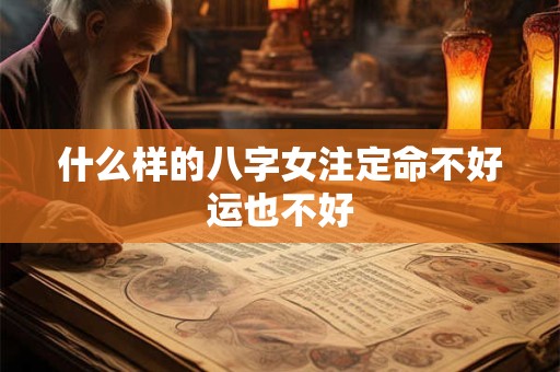 什么样的八字女注定命不好运也不好