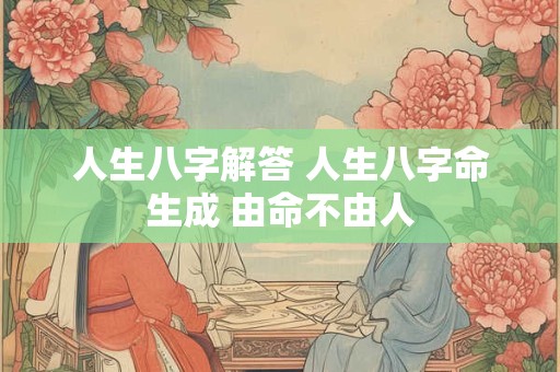 人生八字解答 人生八字命生成 由命不由人