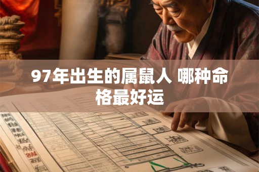 97年出生的属鼠人 哪种命格最好运