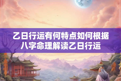 乙日行运有何特点如何根据八字命理解读乙日行运