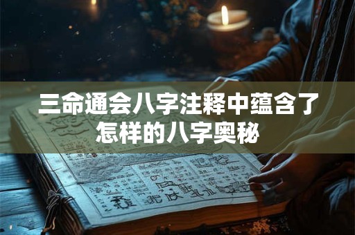 三命通会八字注释中蕴含了怎样的八字奥秘