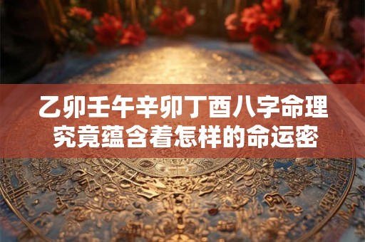 乙卯壬午辛卯丁酉八字命理 究竟蕴含着怎样的命运密码