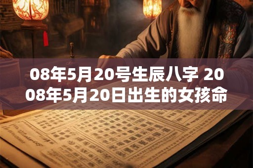 08年5月20号生辰八字 2008年5月20日出生的女孩命运