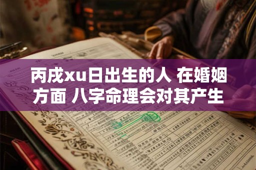 丙戌xu日出生的人 在婚姻方面 八字命理会对其产生怎样的影响呢