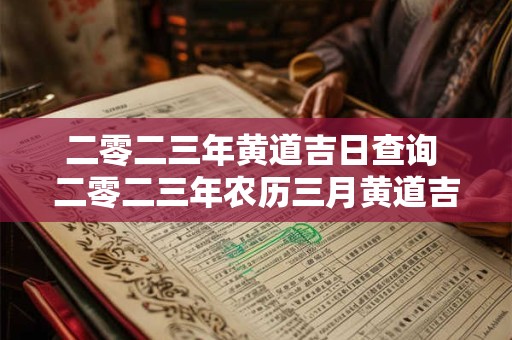 二零二三年黄道吉日查询 二零二三年农历三月黄道吉日有哪几天